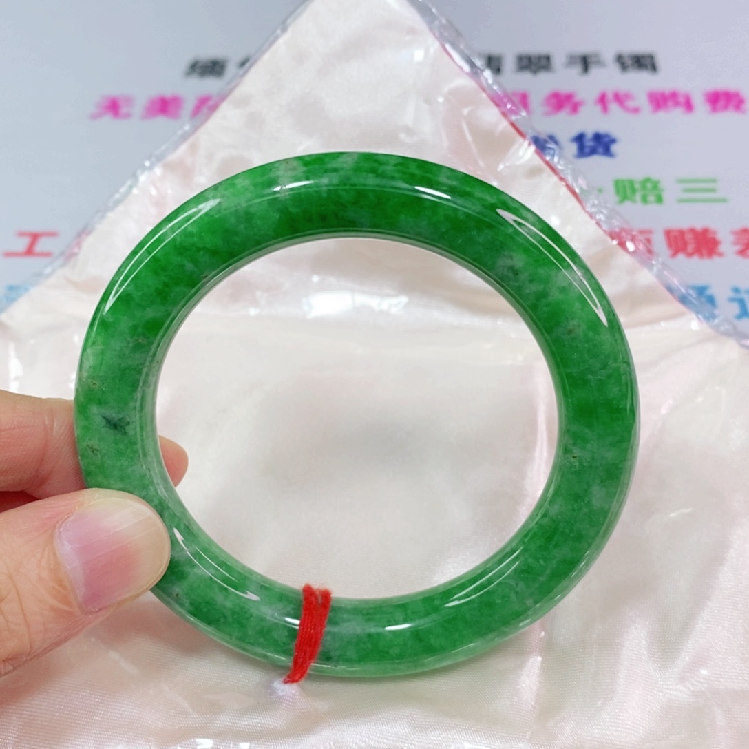 未镶嵌手镯翡翠大**梅54.7圈口圆条