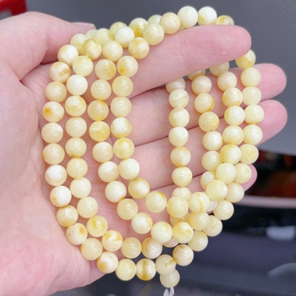 白花蜡满蜡7➕瑕疵蜜蜡圆珠链子手链项链（310号）