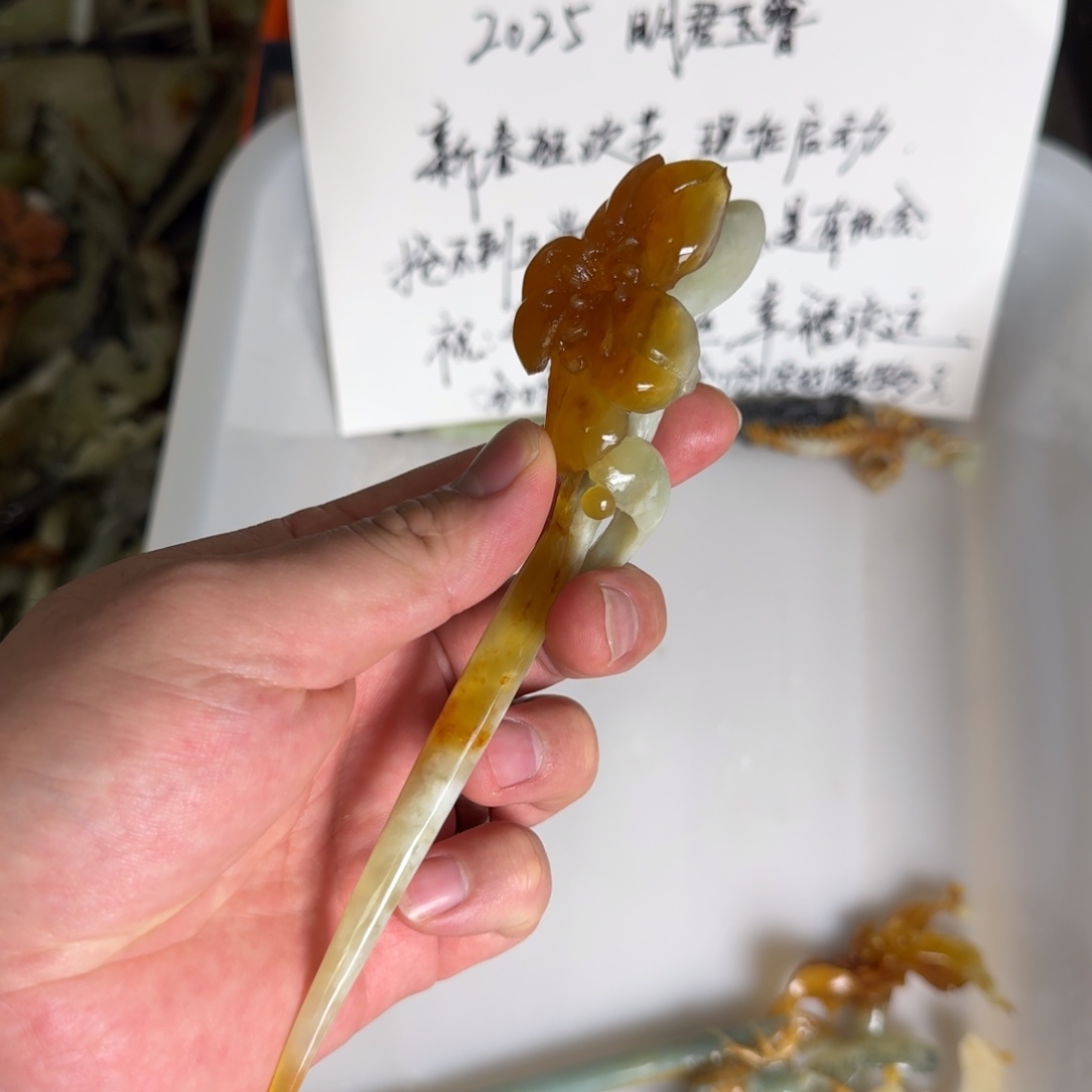 岫玉发饰未镶嵌明君玉簪贼拉好看