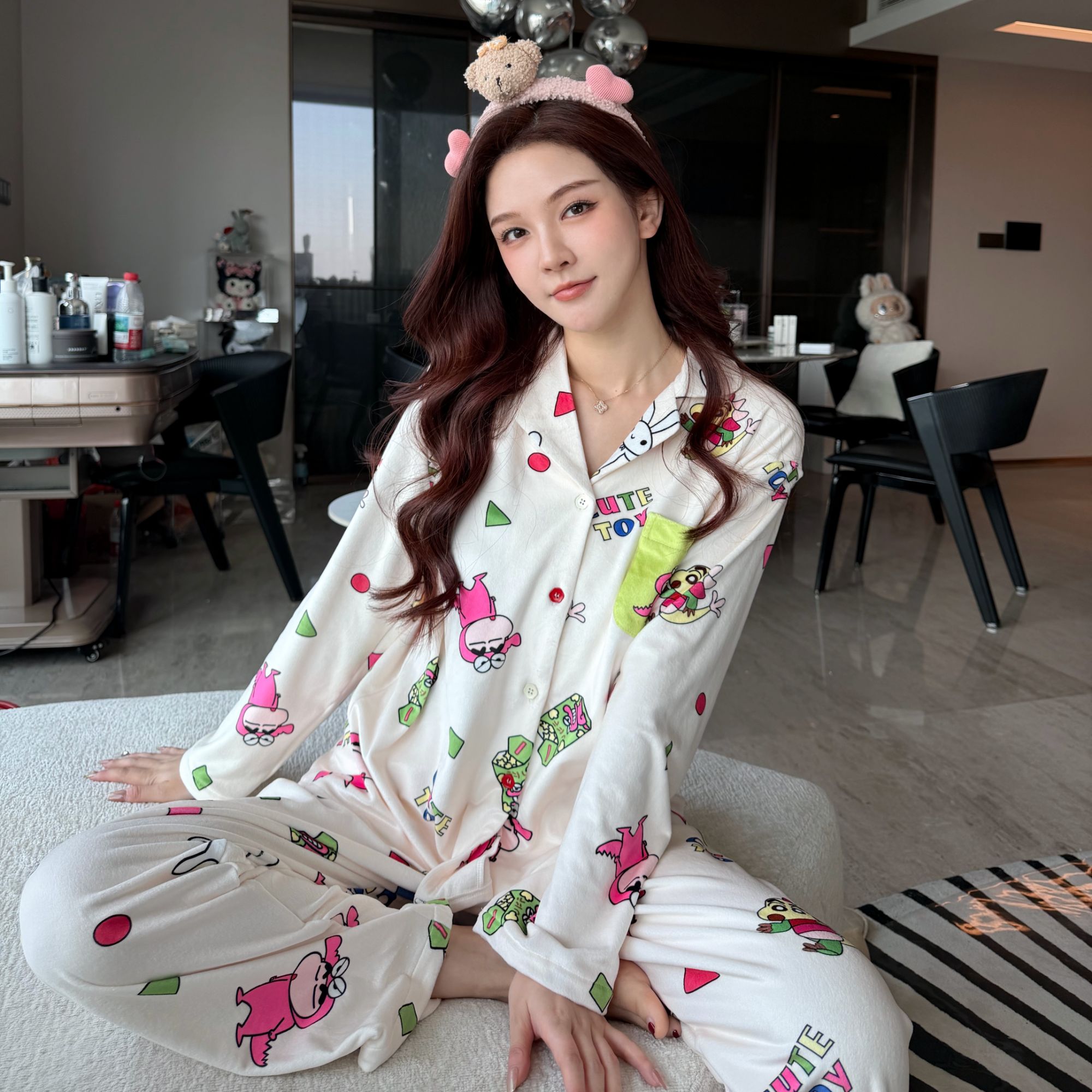 SIEOYJIEA/私迹大榕家【小新】情侣高定双面绒加厚柔软亲肤睡衣