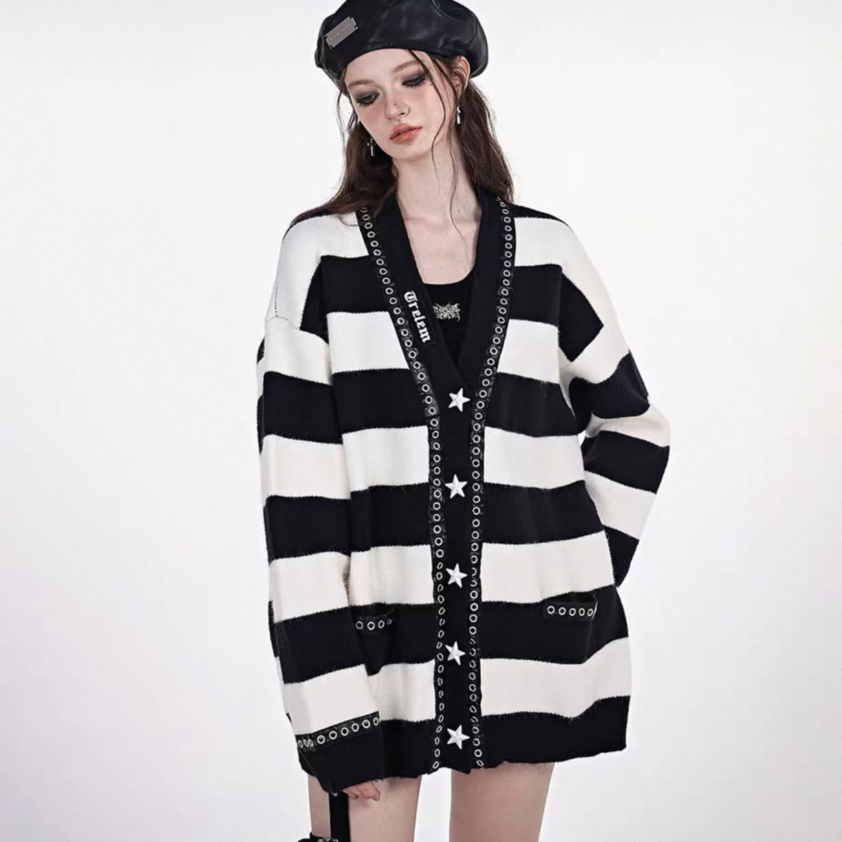 黑白五角星 毛衣外套