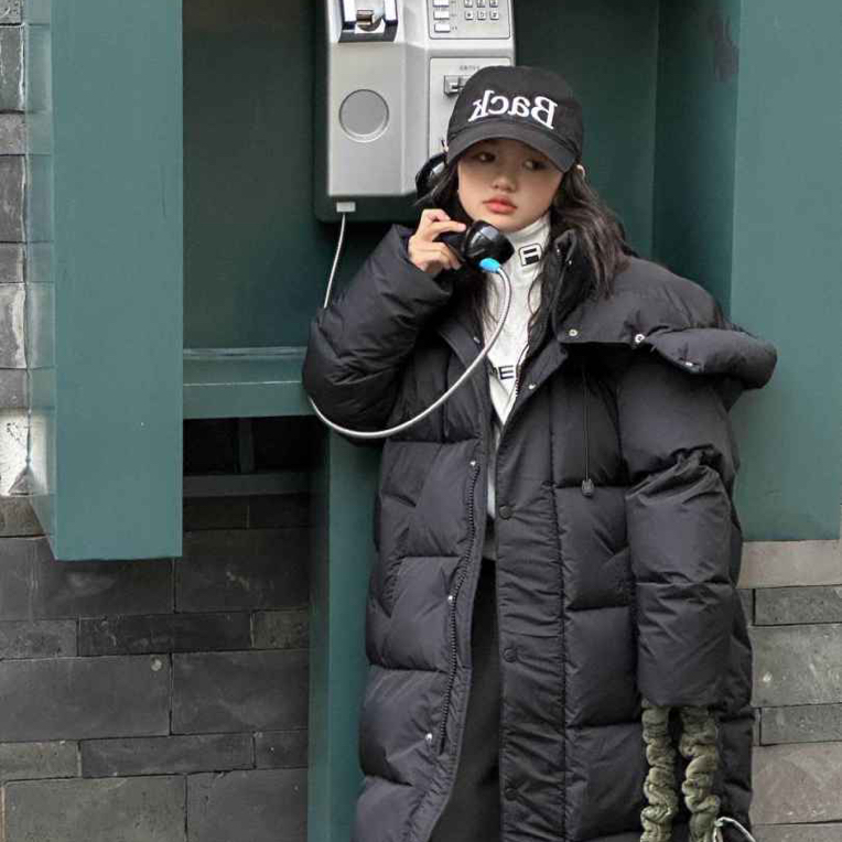 潮牌25高货男女童羽绒服冬季加厚保暖羽绒服中大童连帽长款外套