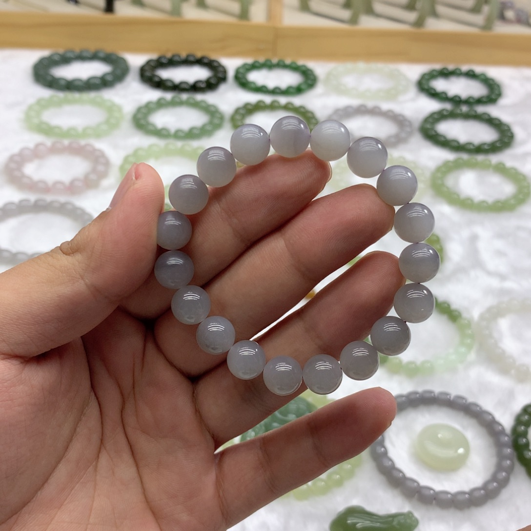 未镶嵌手串和田玉（烟紫10）