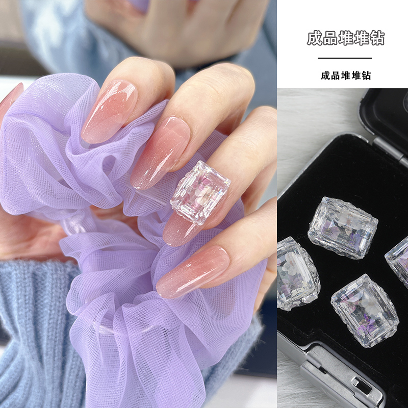  G美甲钻饰品正品华子成品14*10透方糖圆尖干花款精致高品质