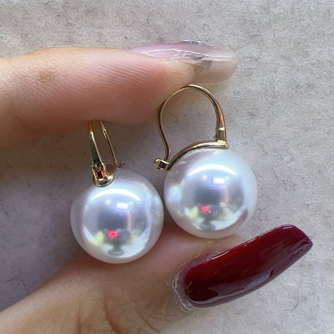 淡水珍珠耳饰18K金镶嵌