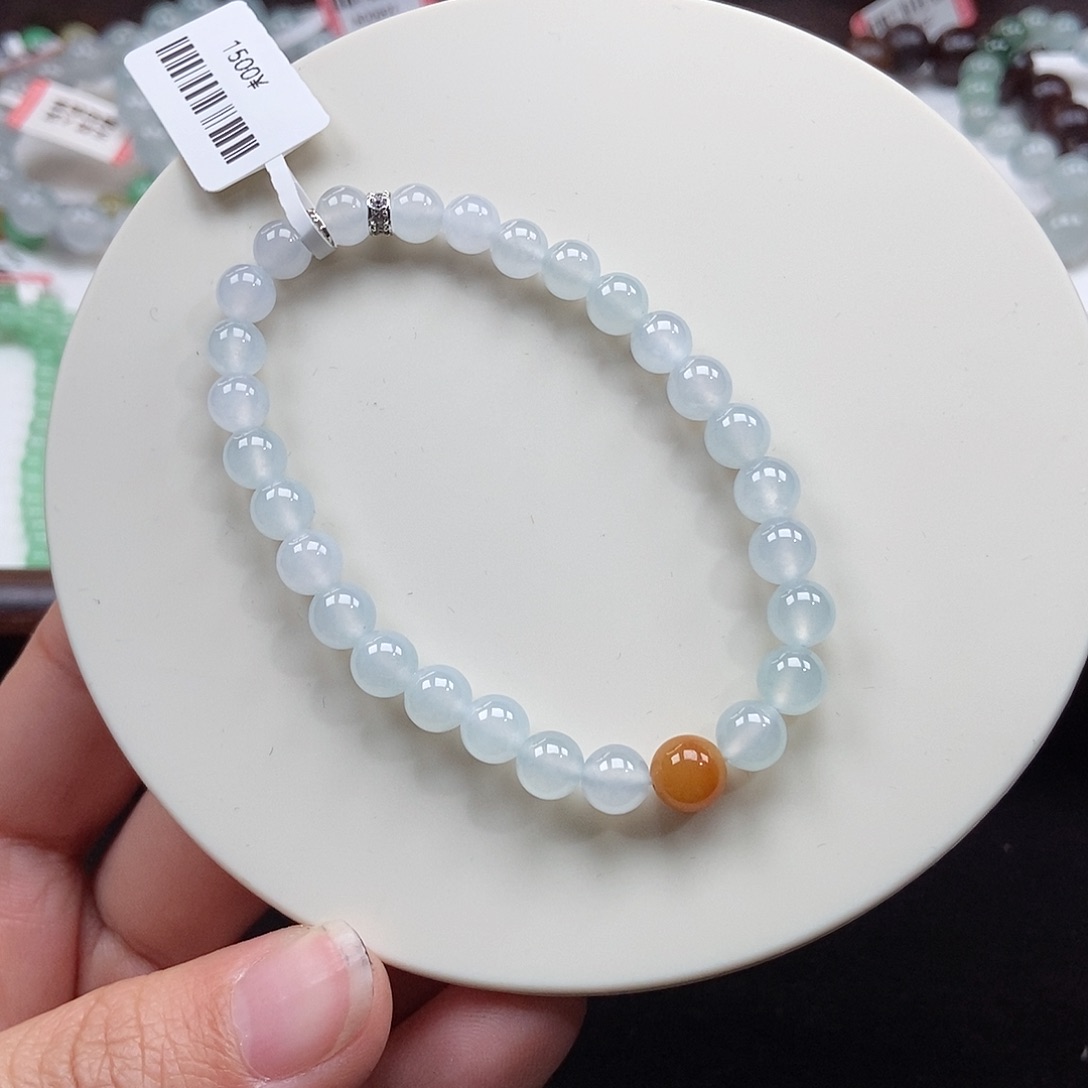 翡翠未镶嵌手串卡6-7