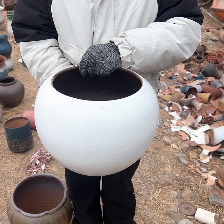 紫砂花盆高度25口25           