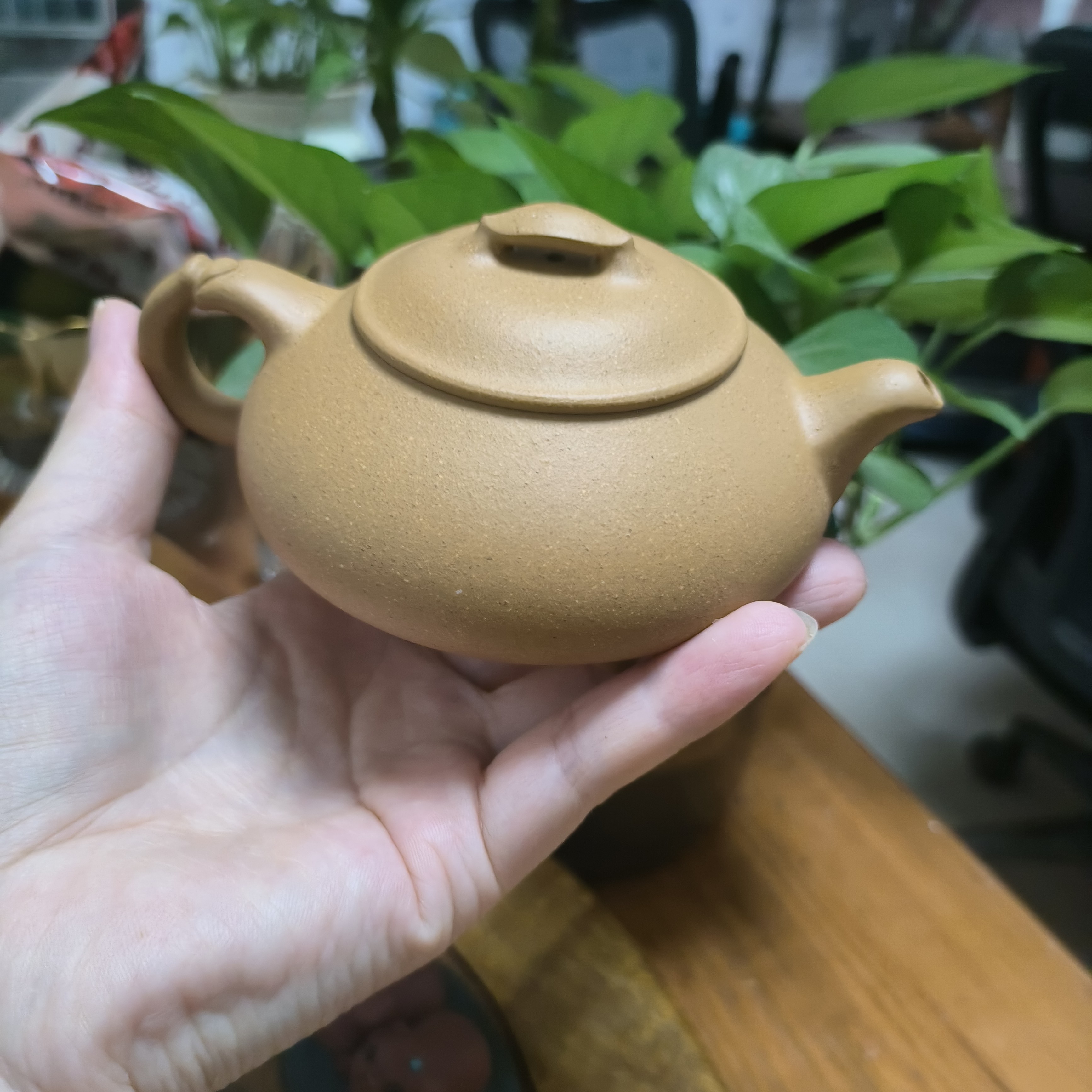 原矿紫砂，黄段泥简瓢160cc