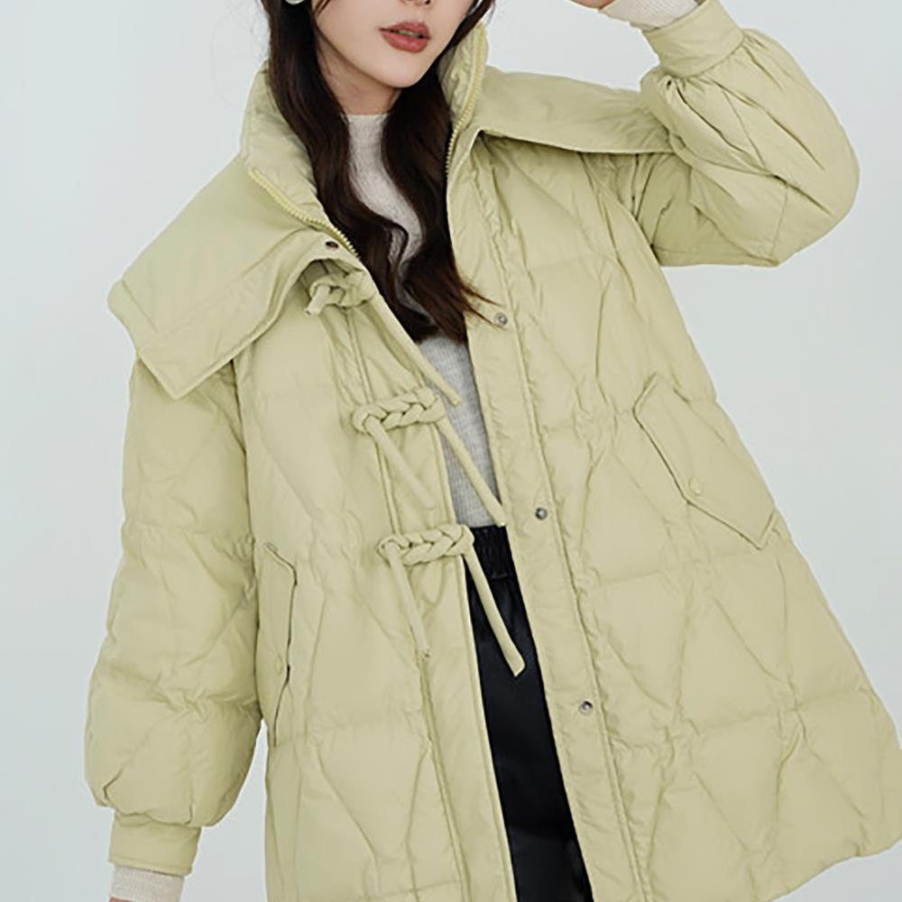 【YANGSHANG】牛角扣大翻领设计清新羽绒服  DG2127