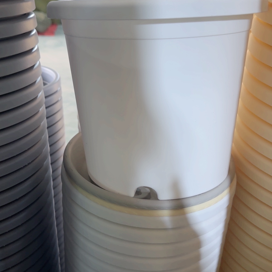 树脂四季盆4#无拖纯白6