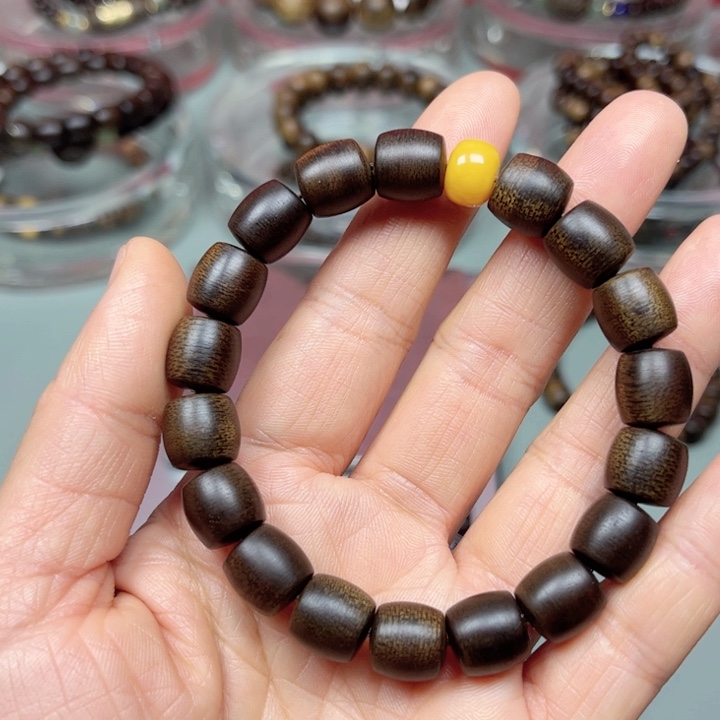 沉香手串5****'越南白棋楠1.0沉水手串
