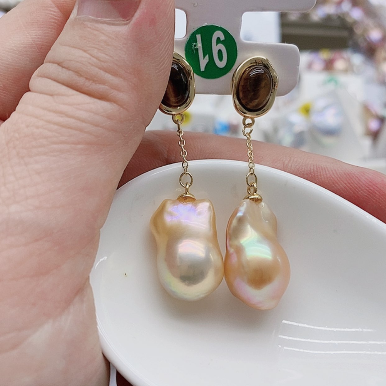 【闪购商品】银S925镶嵌淡水珍珠耳饰