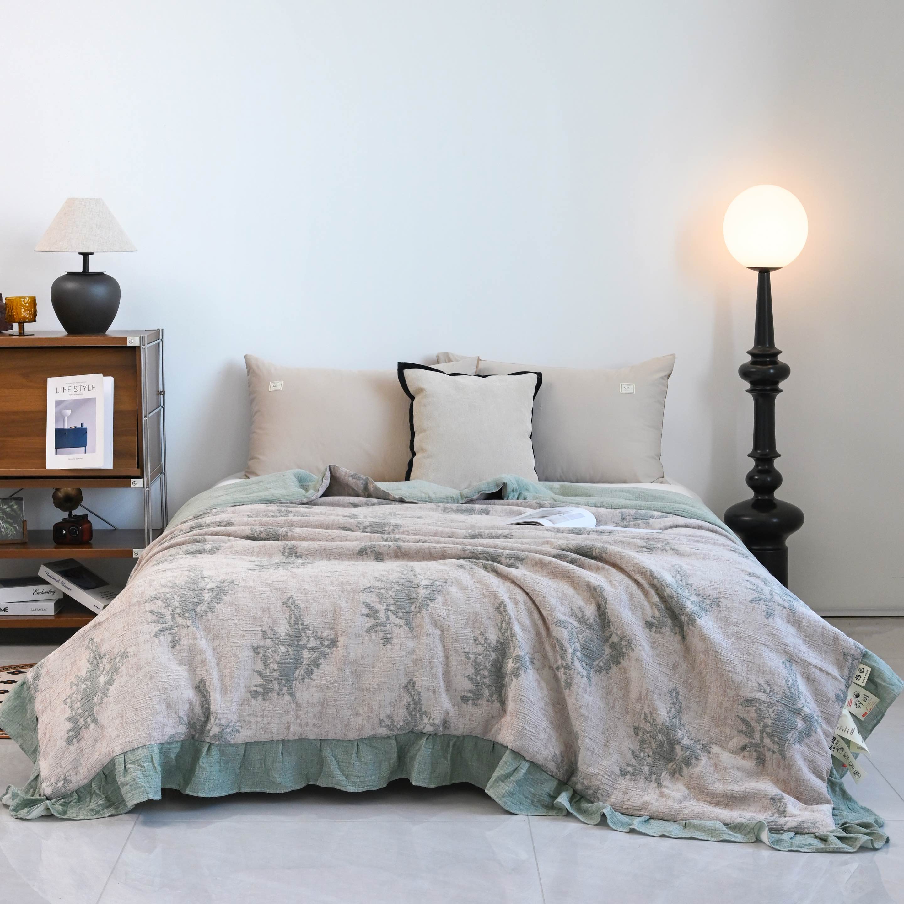 【绿松林】200*230cm高端亲肤舒适柔软轻奢麻被子双面可用