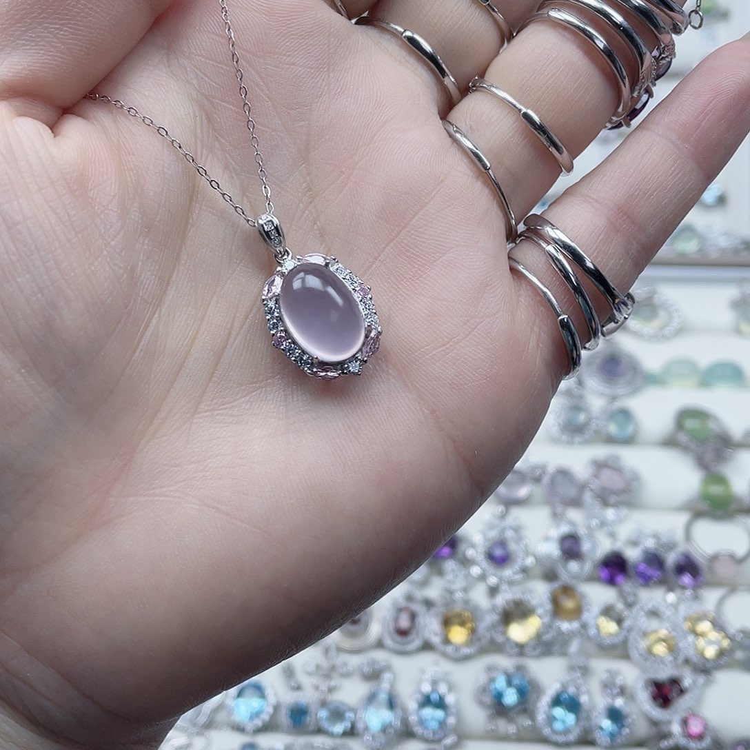 银S925镶嵌颈饰萤石