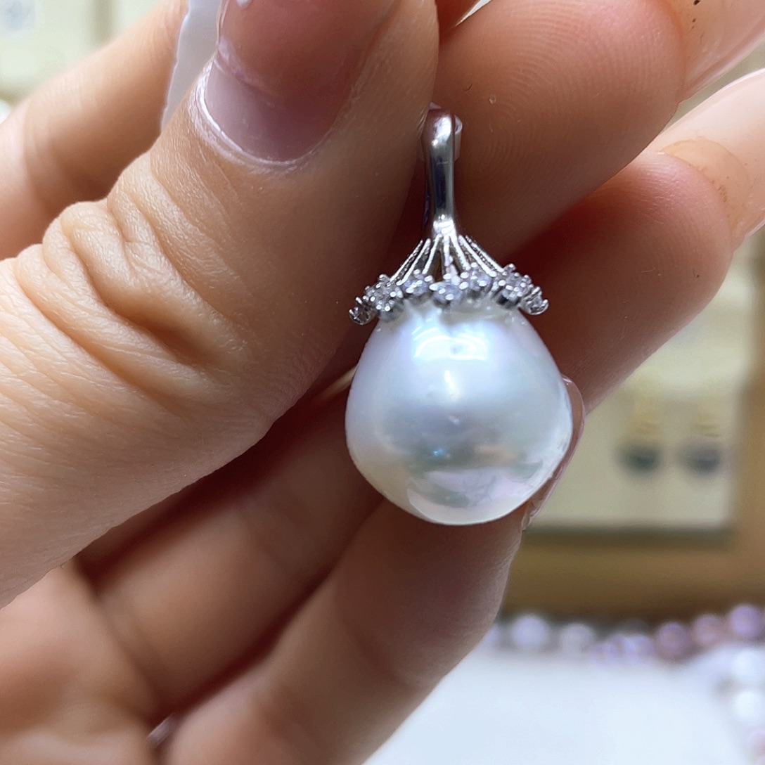 海水珍珠颈饰银S925镶嵌