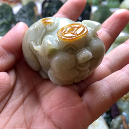 蛇纹石玉岫玉手把件未镶嵌