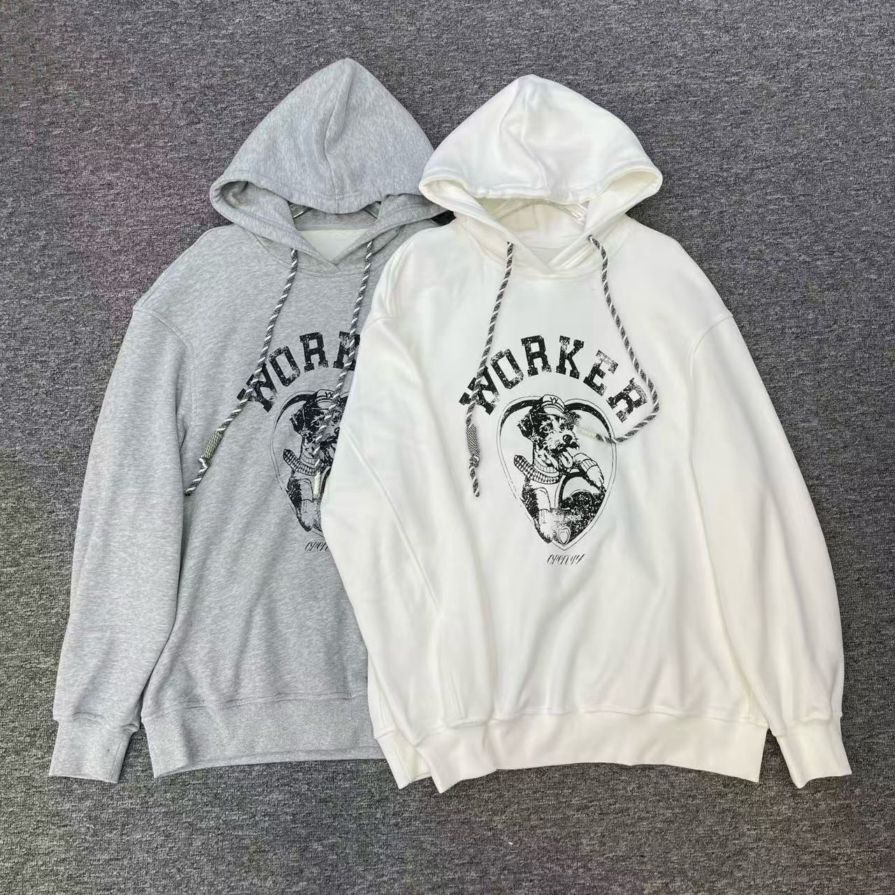 复古印花连帽韩系慵懒风卫衣