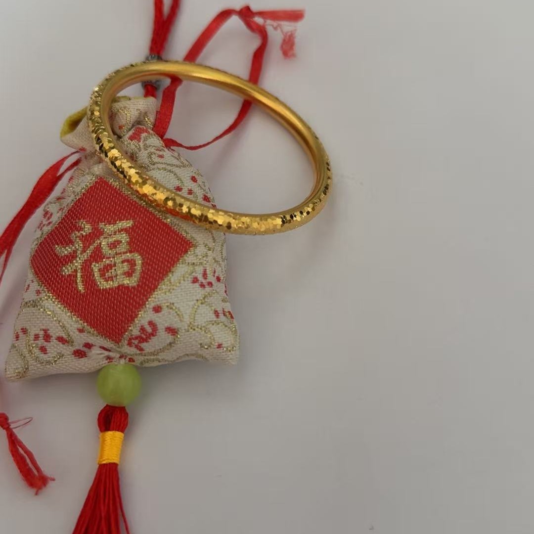铜合金手镯 铜合金手镯饰品25年圆版5mm碎碎冰实心手镯