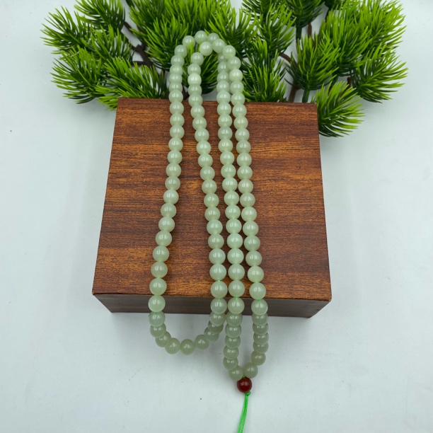 和田玉纯天然清水8mm圆珠挂链项链毛衣链时尚百搭8-27多样性发一