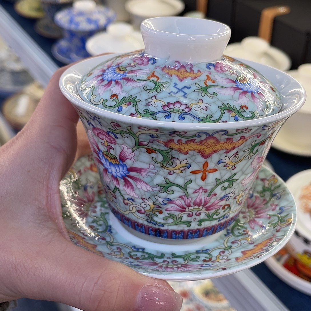 陶景德陶瓷盖碗茶具