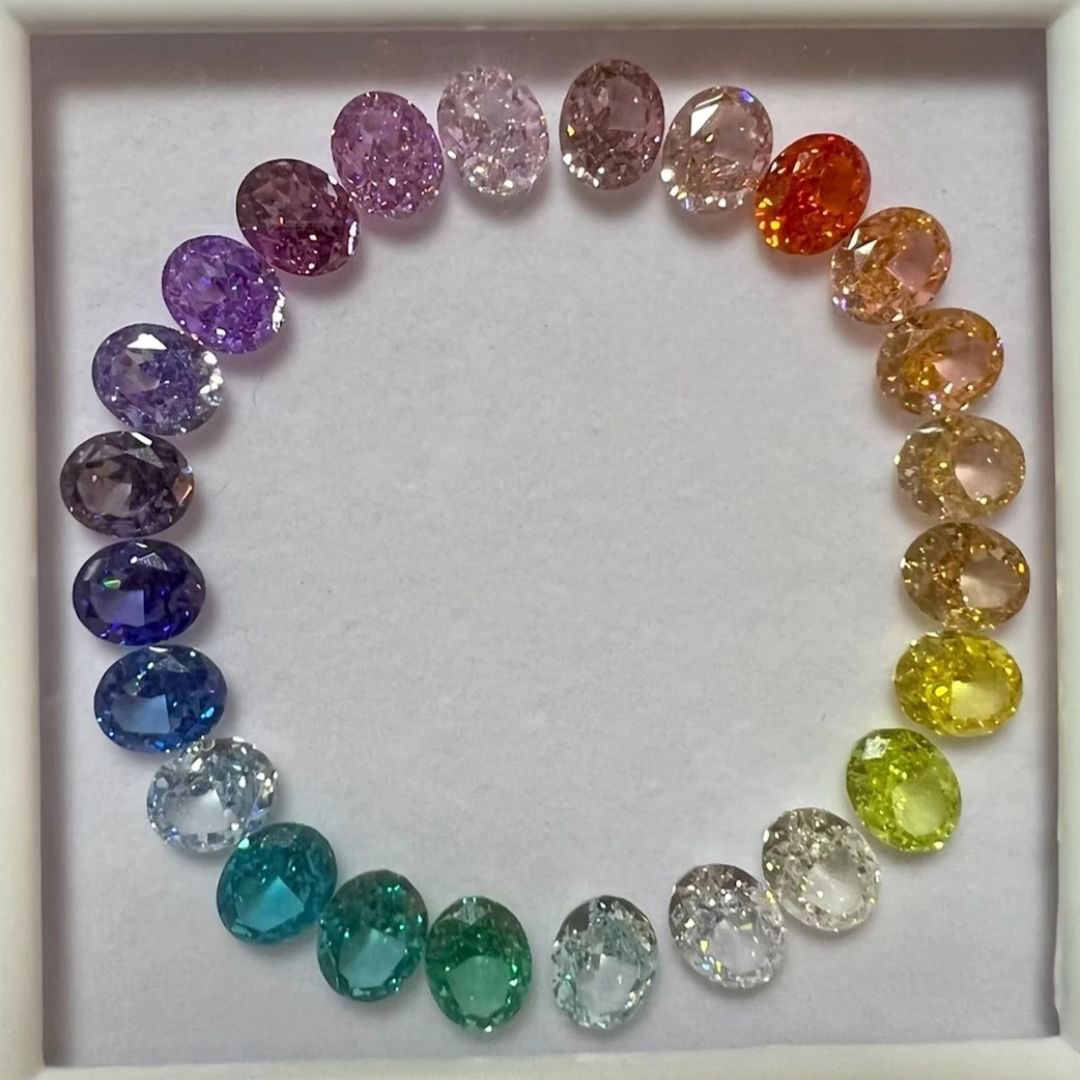 冰花切鸽子蛋锆石彩色冰透爆闪美甲饰品