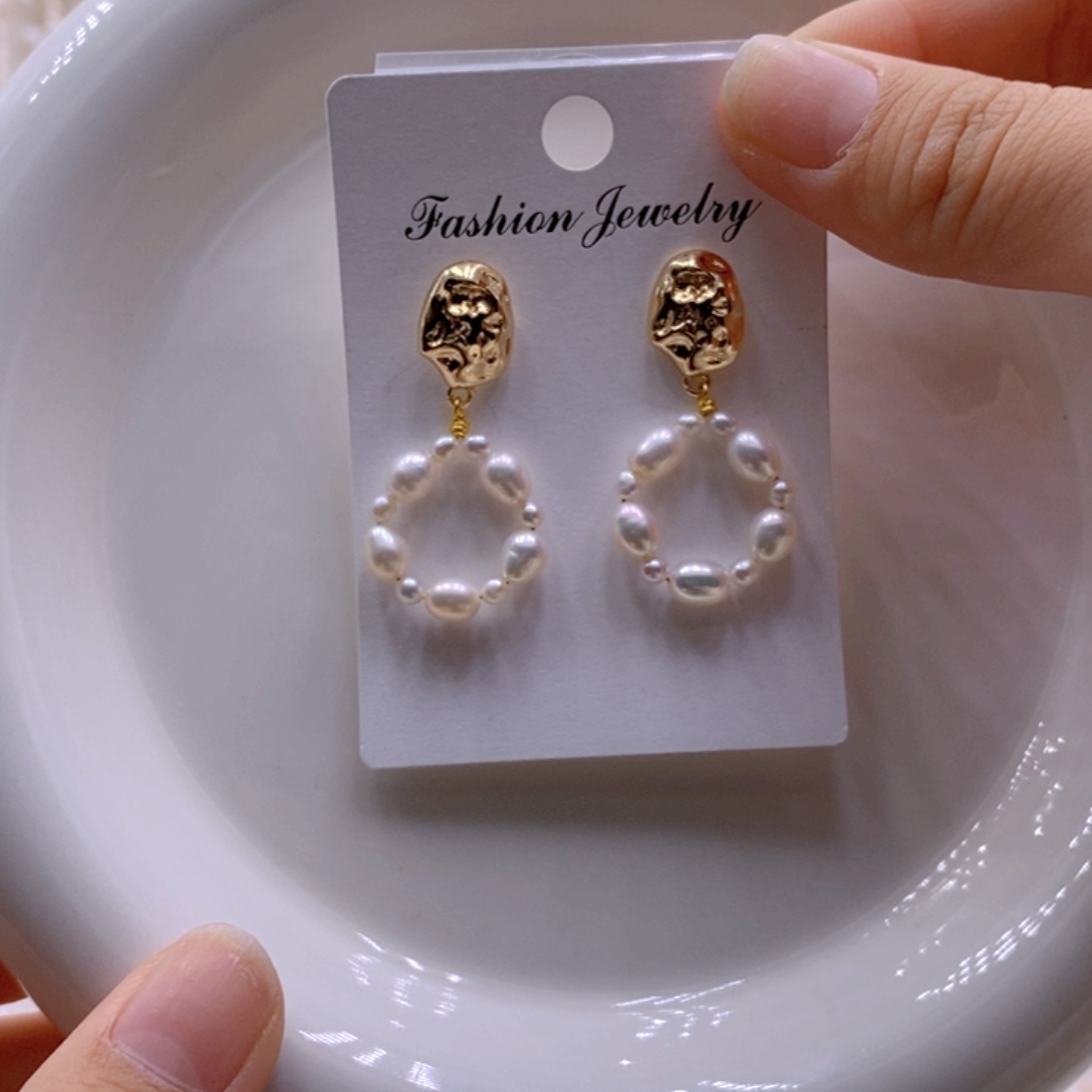 淡水珍珠银S925镶嵌耳饰耳饰