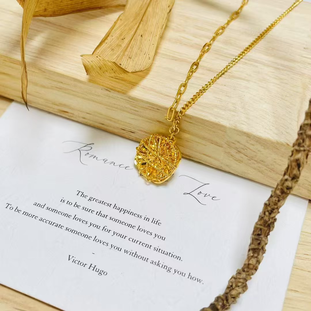 坠链均足银 足银方糖项链大气简约套链