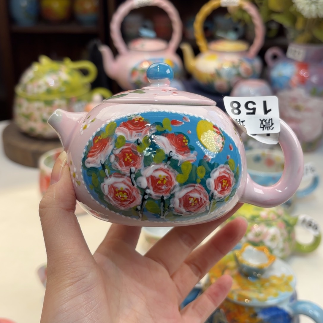 景德镇手绘高温釉下彩陶瓷茶具