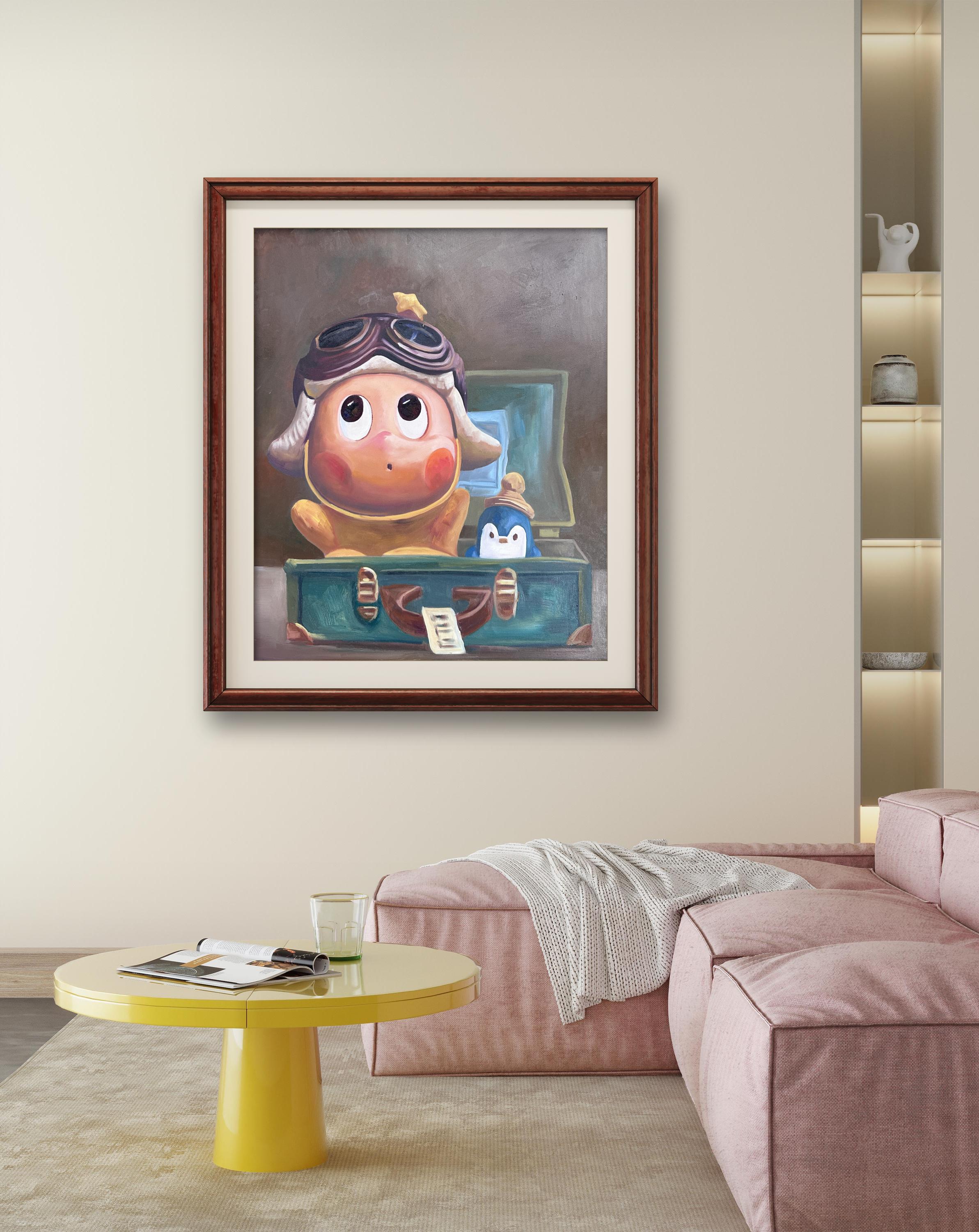 【环游世界】可爱写实纯手绘油画挂画装饰画尺寸：50cm*60cm