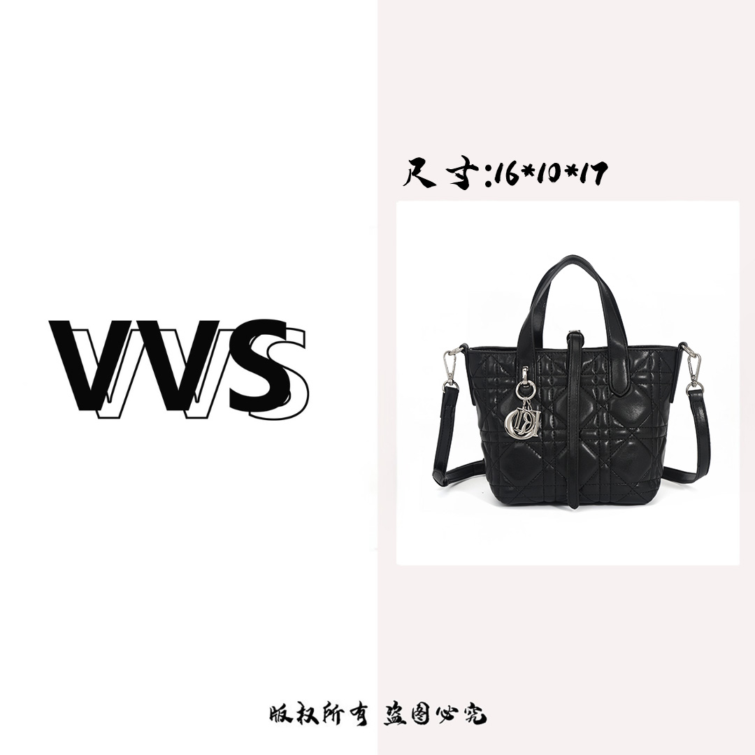 【VV专属】轻奢菱格戴妃手提包新款精致气质通勤单肩斜挎包61923-黑