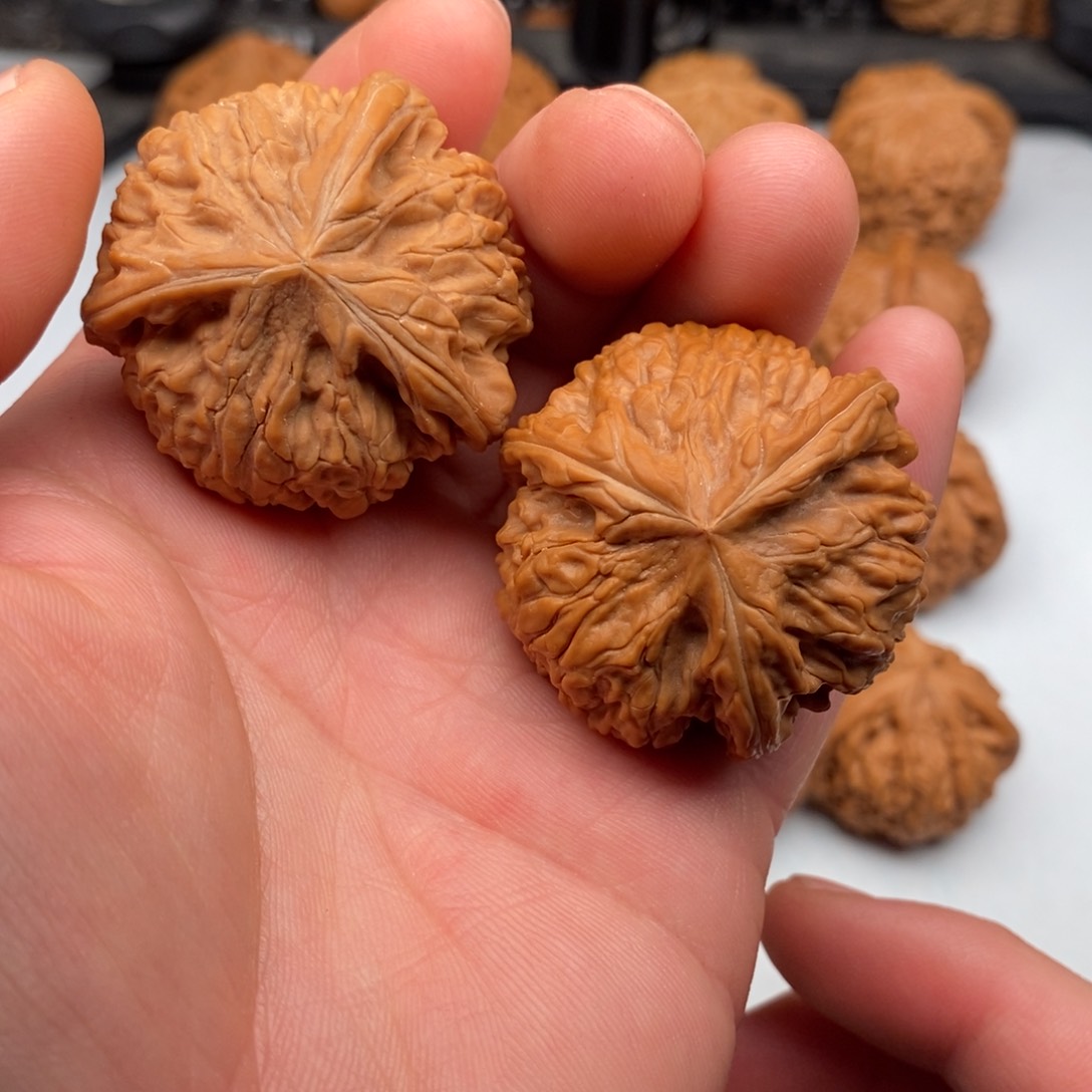 文玩核桃把件40球三棱