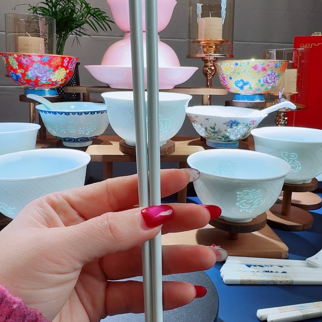 陶瓷景德镇陶瓷青釉筷子10双