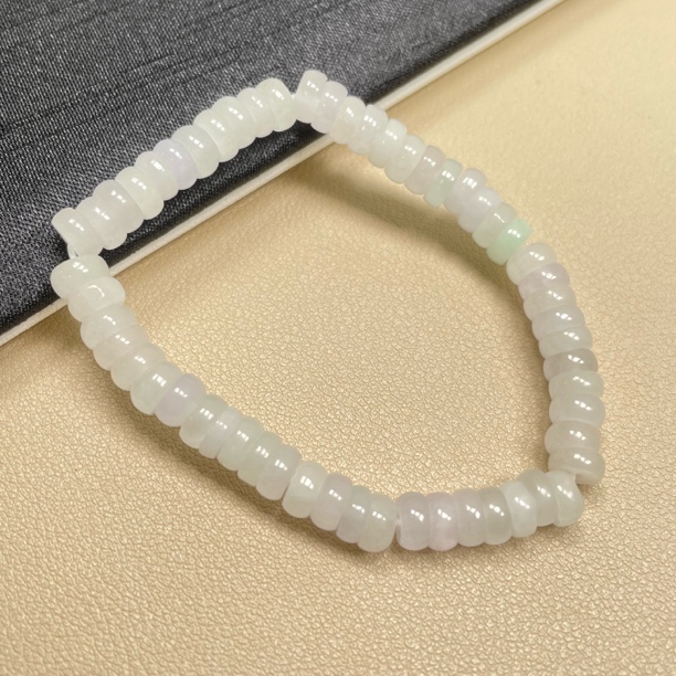 卡6mm左右-天然缅料A货白冰算盘珠