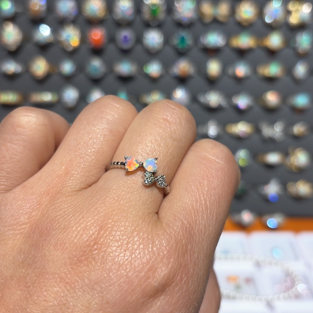 欧泊银S925镶嵌戒指戒指