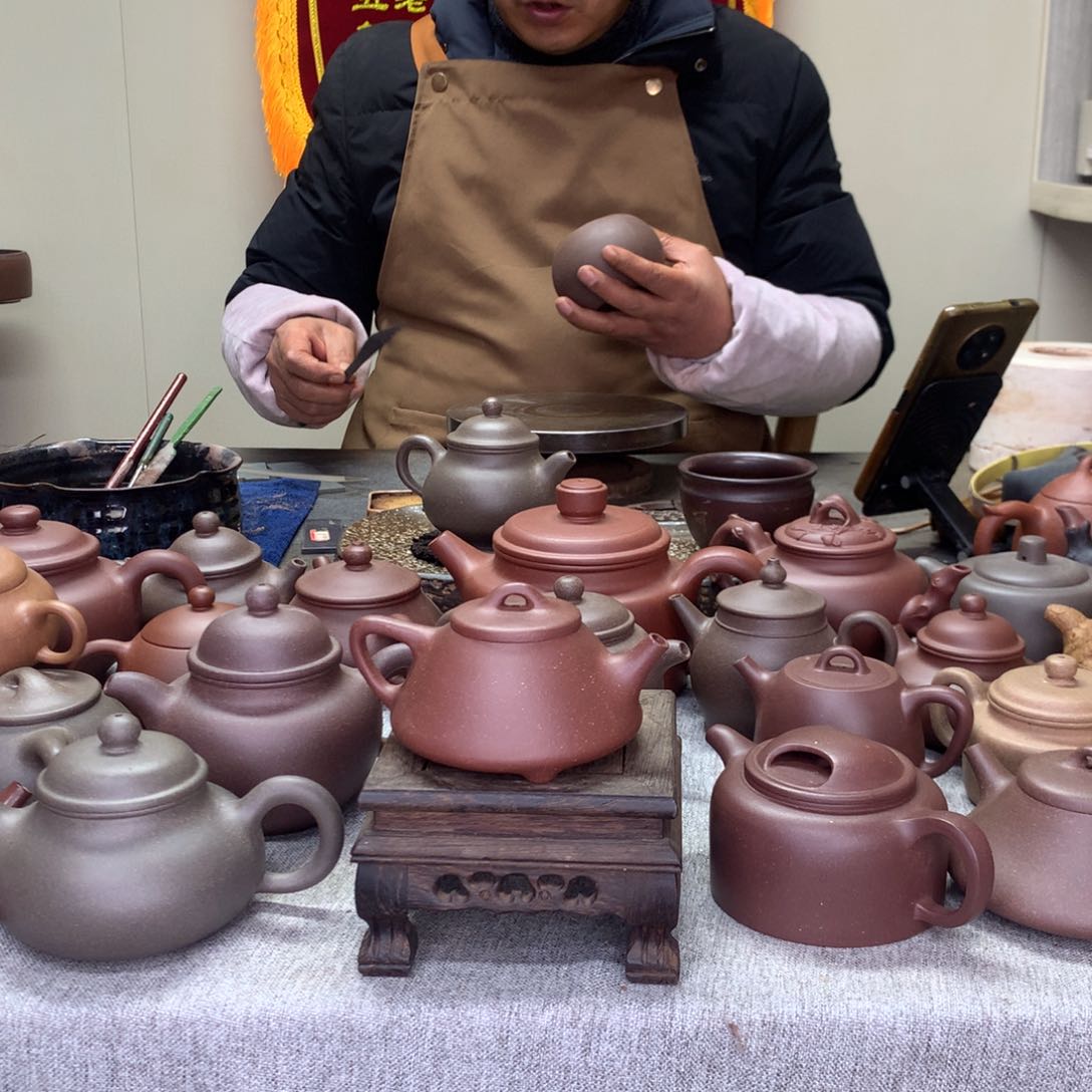 紫泥茶壶子冶石瓢150C半手工制作