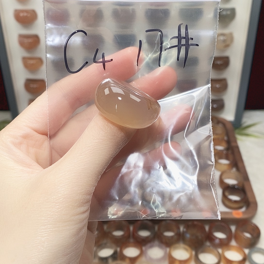 玛瑙/玉髓未镶嵌戒指港17码不退换包容