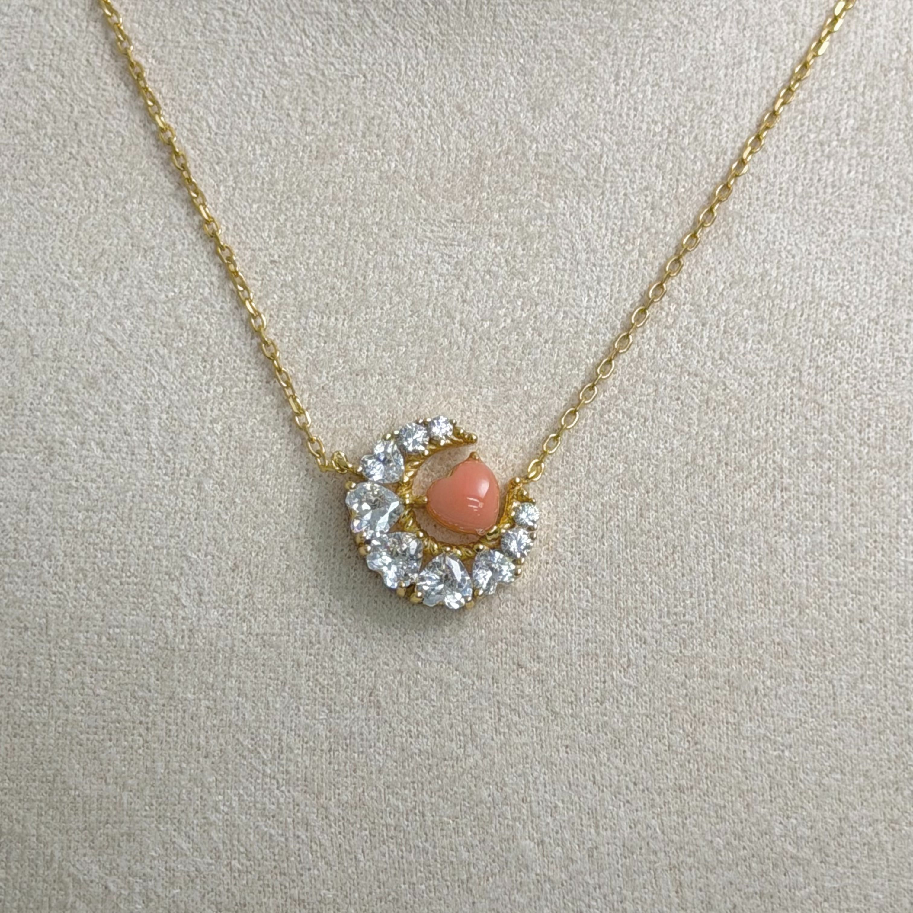 宝岛QL珊瑚 天然珊瑚 多样性 粉珊瑚爱心项链/29001370