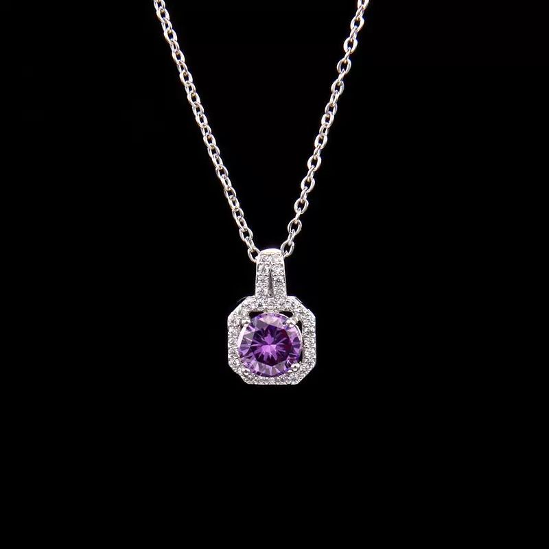 钛钢项链 气质时尚百搭银色满钻坠链素款设计感项链XL9477