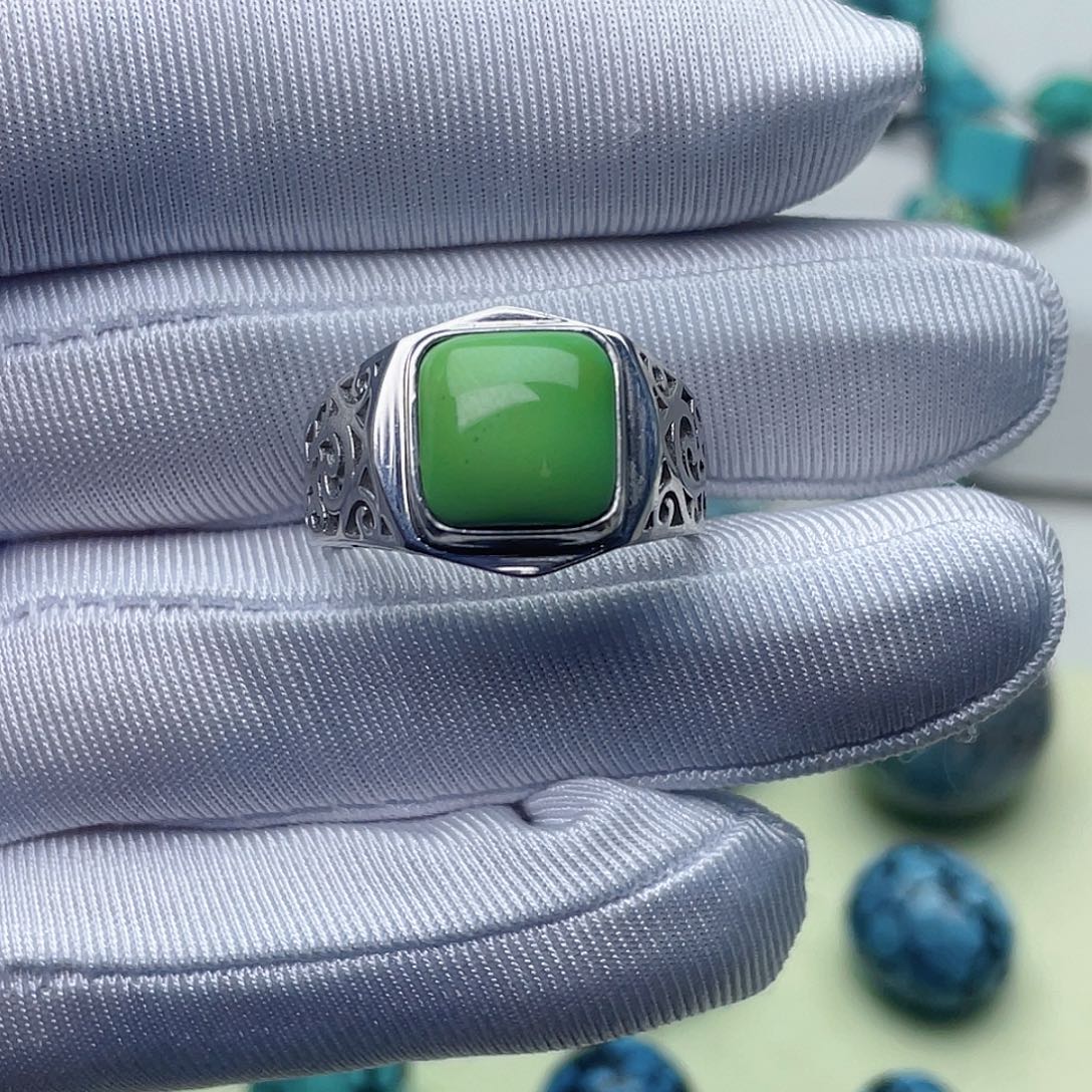 绿松石银S925镶嵌绿松石