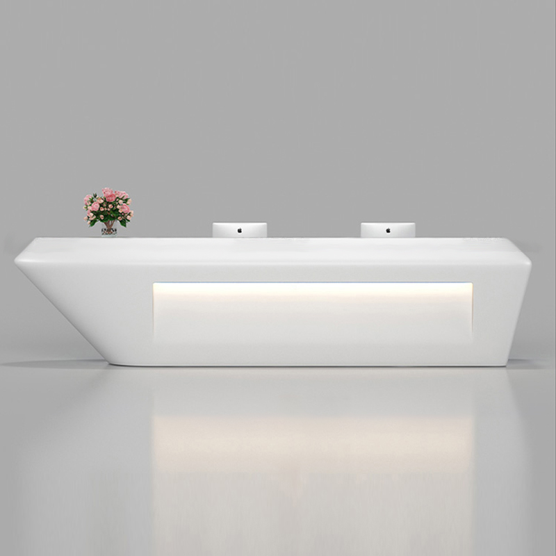 简约现代烤漆前台时尚公司美容院吧台收银台异型接待台咨询台定制