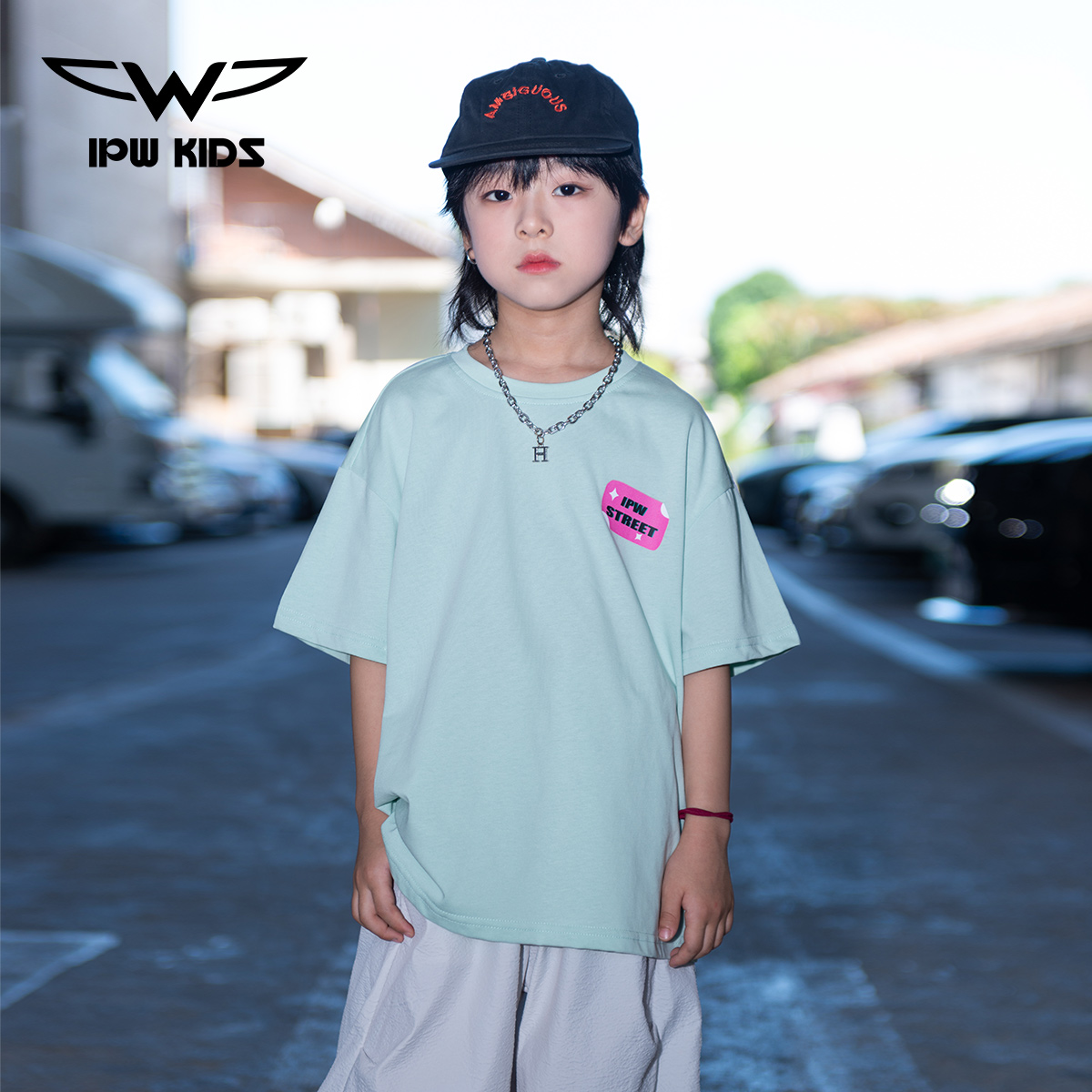 IPW潮牌童装儿童T恤男女中大童夏季潮流纯棉休闲宽松儿童儿童服装