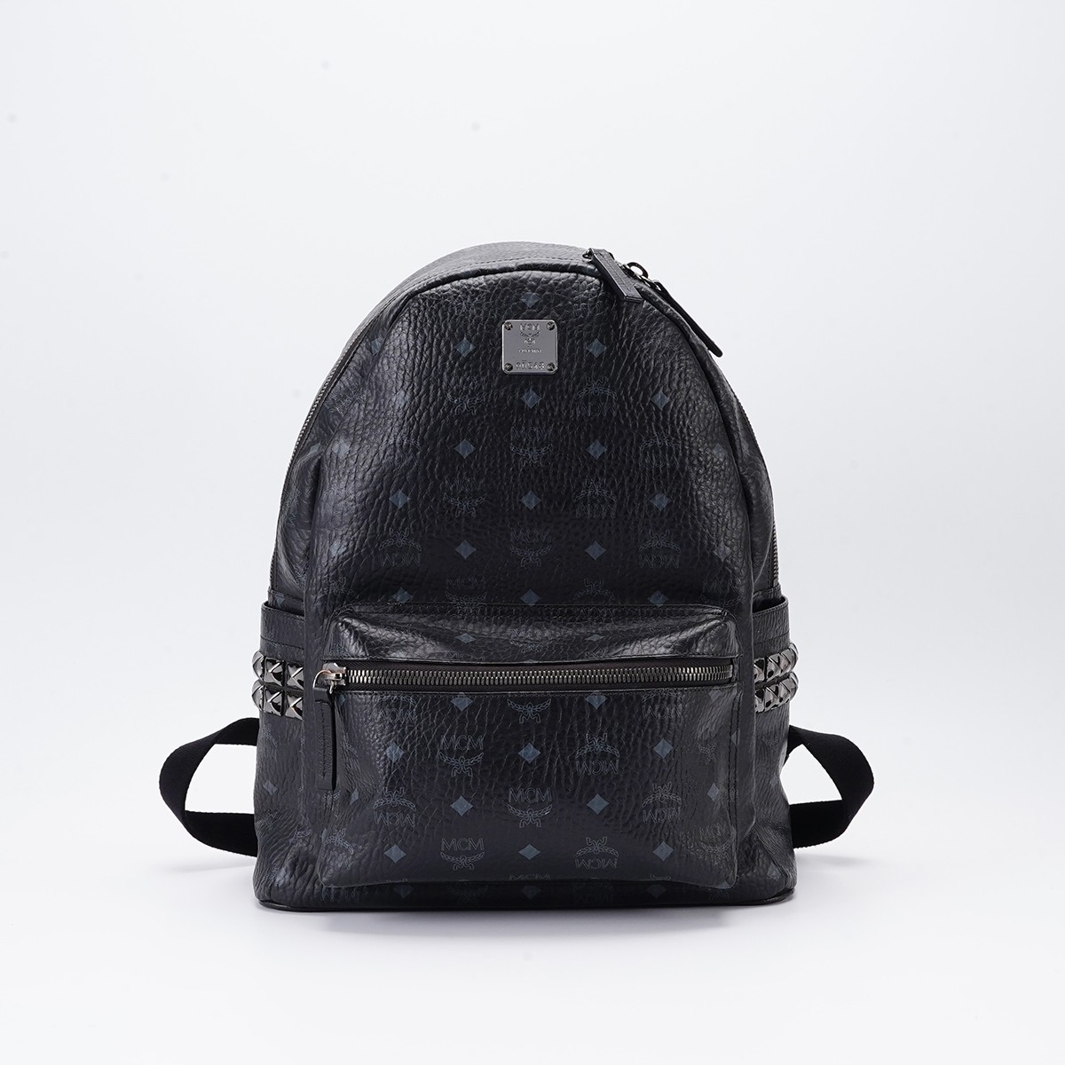 95新 MCM 【MCM专属】纳米纤维内里 黑色双肩包大号/BGG601780114