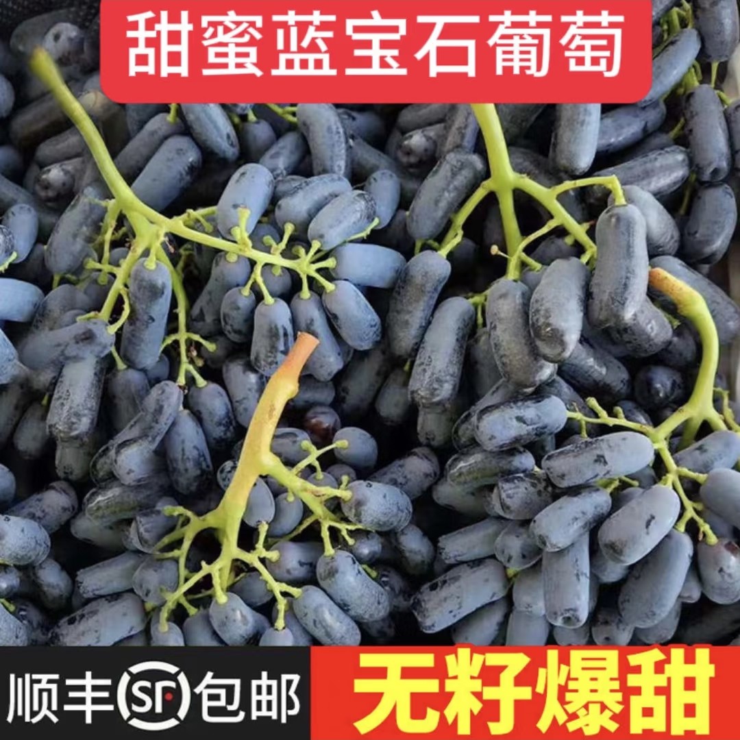 【新疆纯甜美人指葡萄3斤毛重】纯甜多汁无籽顺丰送货上门新疆维吾尔自治区
