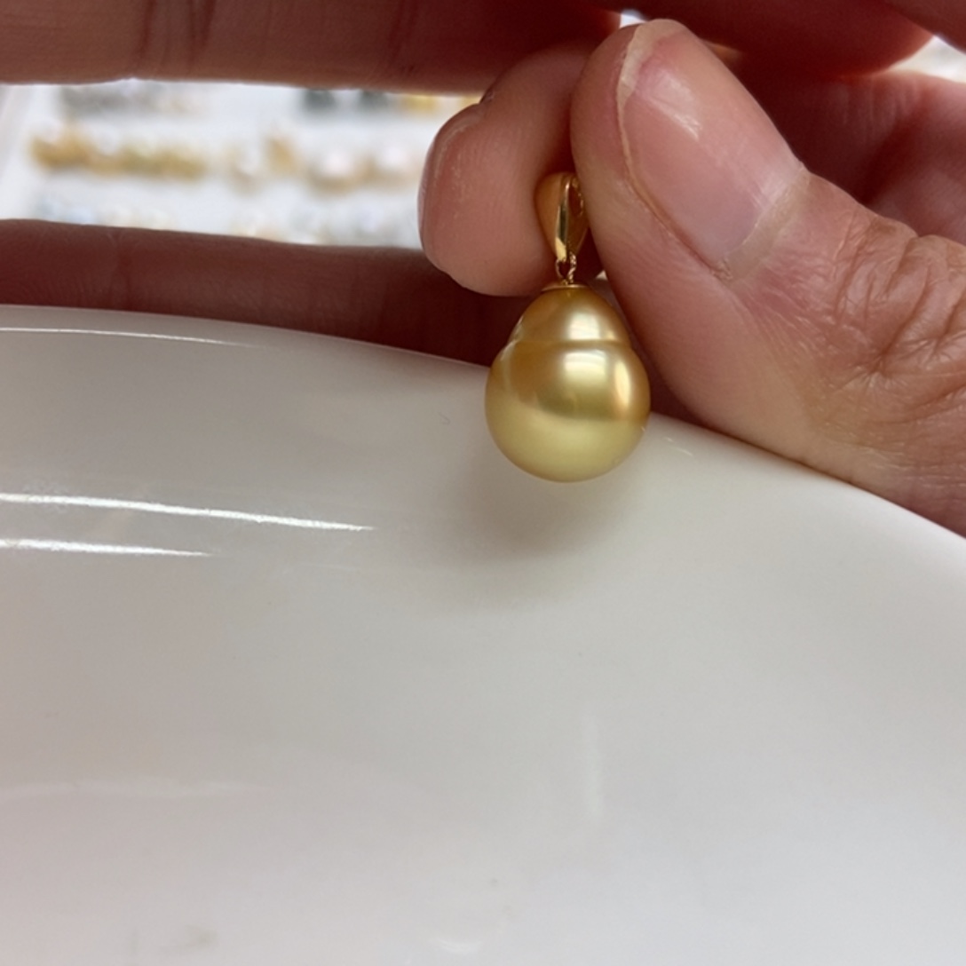 海水珍珠吊坠(不含链)18K金镶嵌