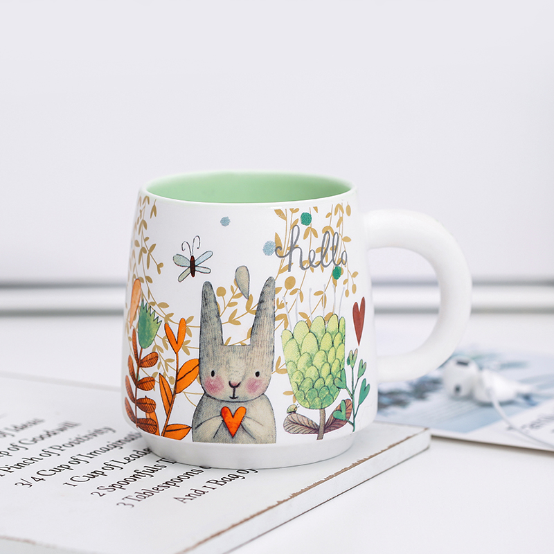 马克杯田园元素兔子茶杯咖啡杯牛奶杯家用创意个性情侣杯