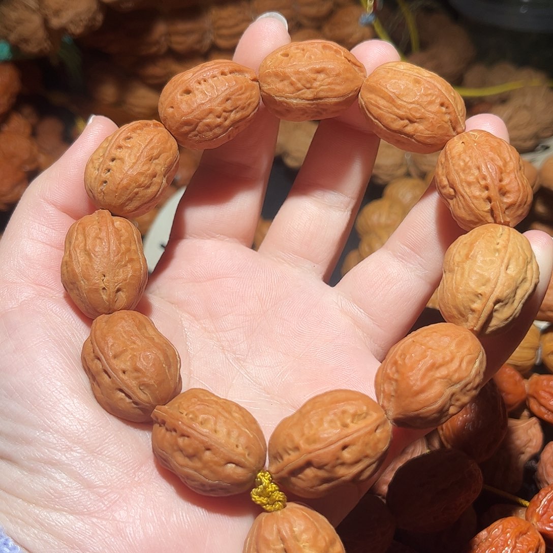 手串文玩核桃K*?白茶小枣