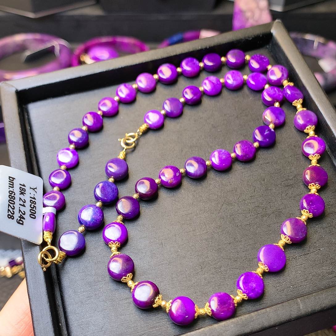 苏纪石（舒俱来）项链18K金镶嵌