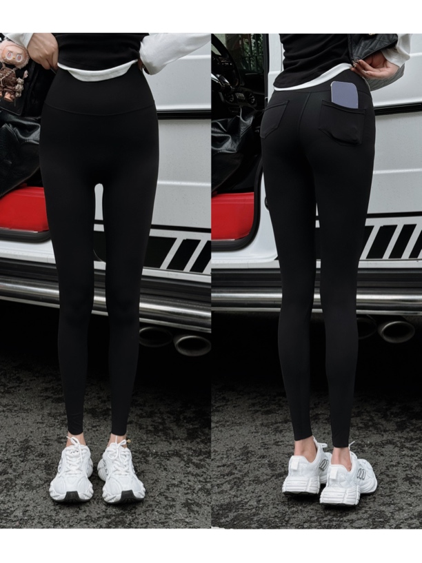 KZ08【依美丁】超高腰后腰头字母口袋显瘦弹力瑜伽裤