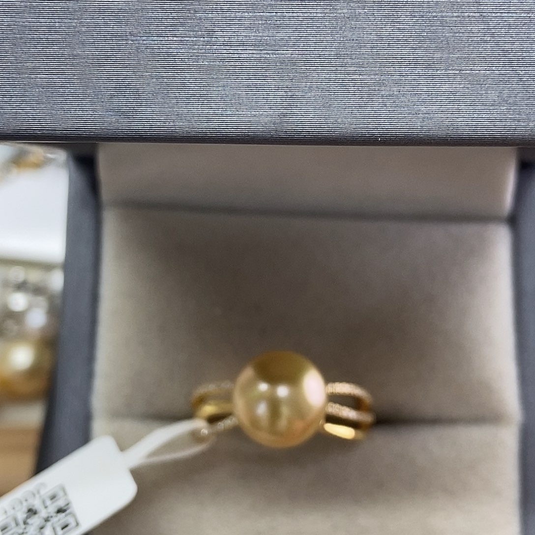 银S925镶嵌海水珍珠戒指@@J0014