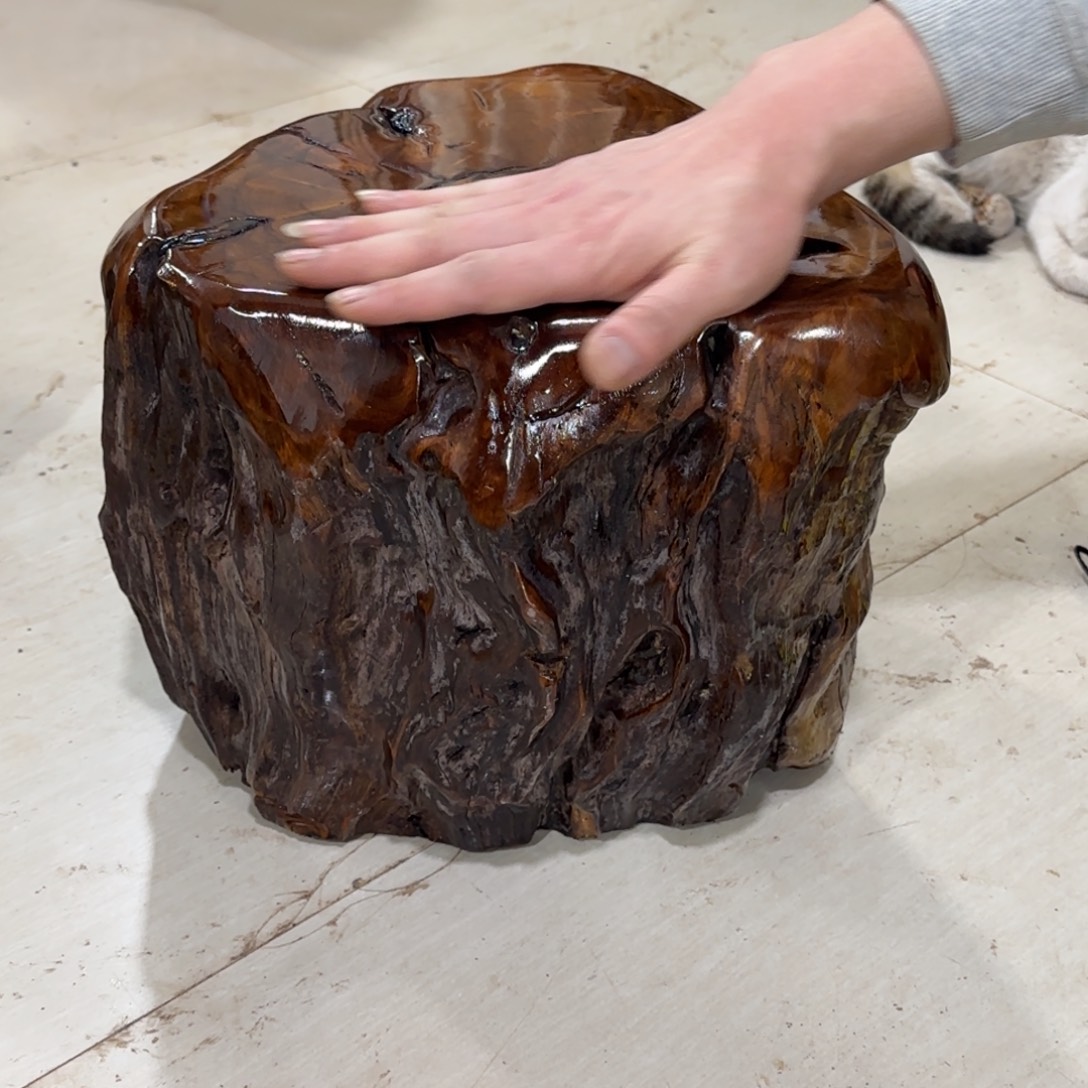 尘***事龙纹鸡心枣木手工艺品 